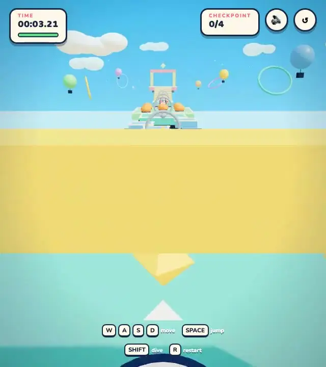 Qwen 3.8 Max on Wobble Rush — 3D obstacle course