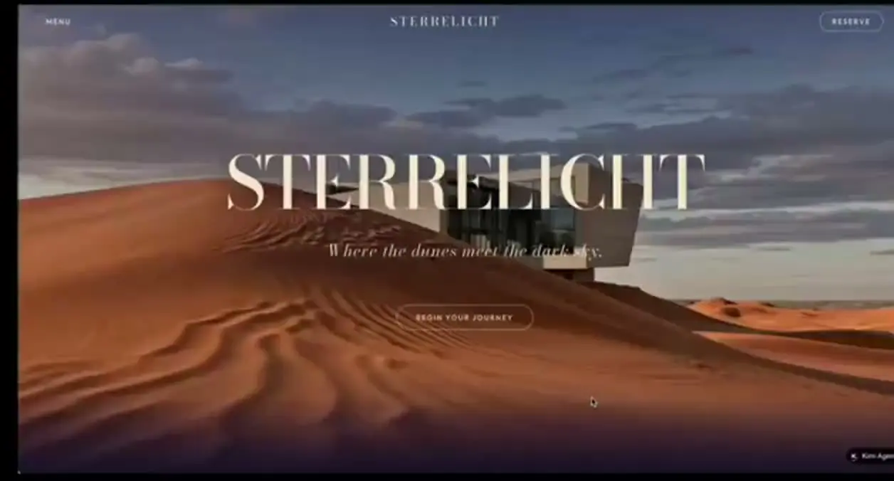Kimi K2.6 on Sterrelicht — a stargazing lodge landing page, in one prompt